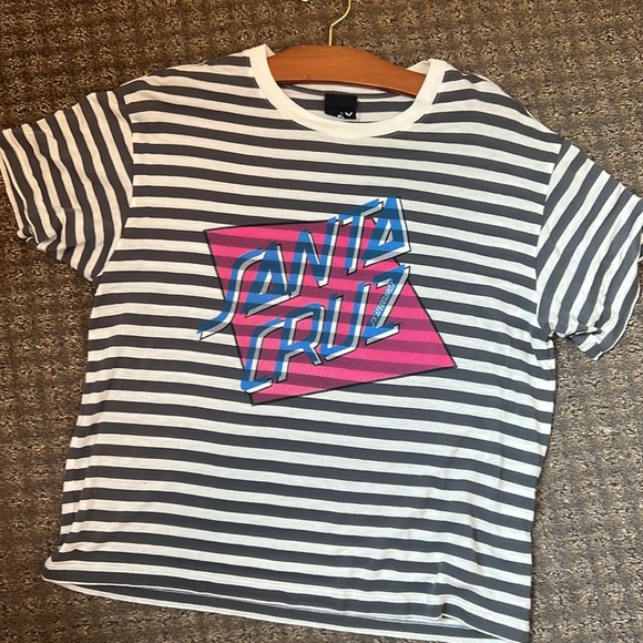 DAY ~ Santa Cruz Skateboards Striped Tee - Picture 3 of 11
